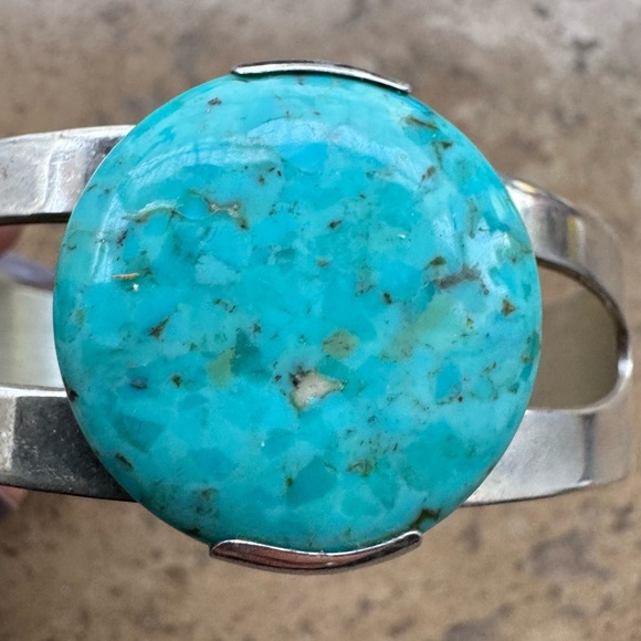 Jay King Turquoise Desert Rose Trading Post 925 sterling cuff - Picture 5 of 5